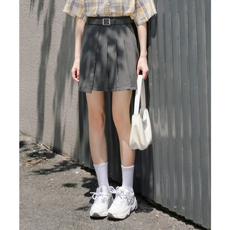 新作 ベルト付きデザインミニスカート 韓国ファッション | aimoha  | 詳細画像16 