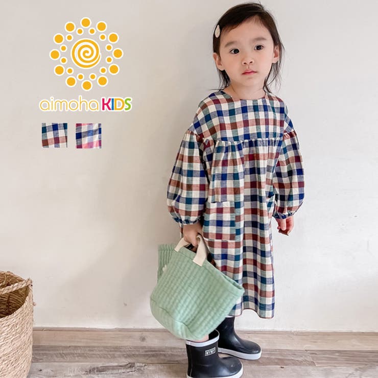 Aimoha Kids チェック柄ロングワンピース 品番 Xt Aimoha Kids アイモハキッズ のキッズ ファッション通販 Shoplist ショップリスト