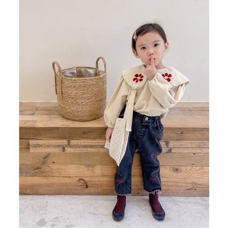 新作 韓国子供服 かわいいビッグカラー花刺繍入りブラウス 品番 Xt Aimoha Kids アイモハキッズ のキッズファッション通販 Shoplist ショップリスト