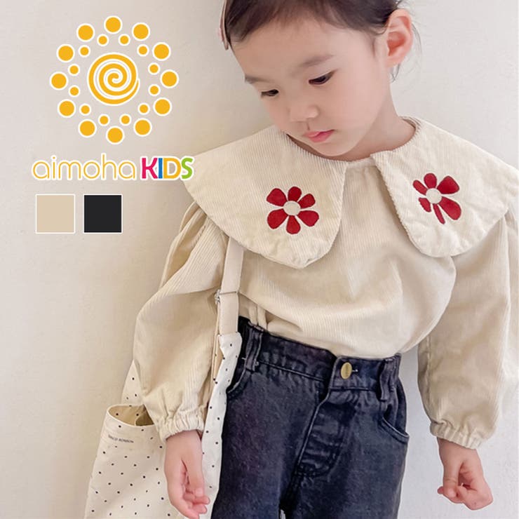 新作 韓国子供服 かわいいビッグカラー花刺繍入りブラウス[品番：XT000005111]｜aimoha  kids（アイモハキッズ）のキッズファッション通販｜SHOPLIST（ショップリスト）