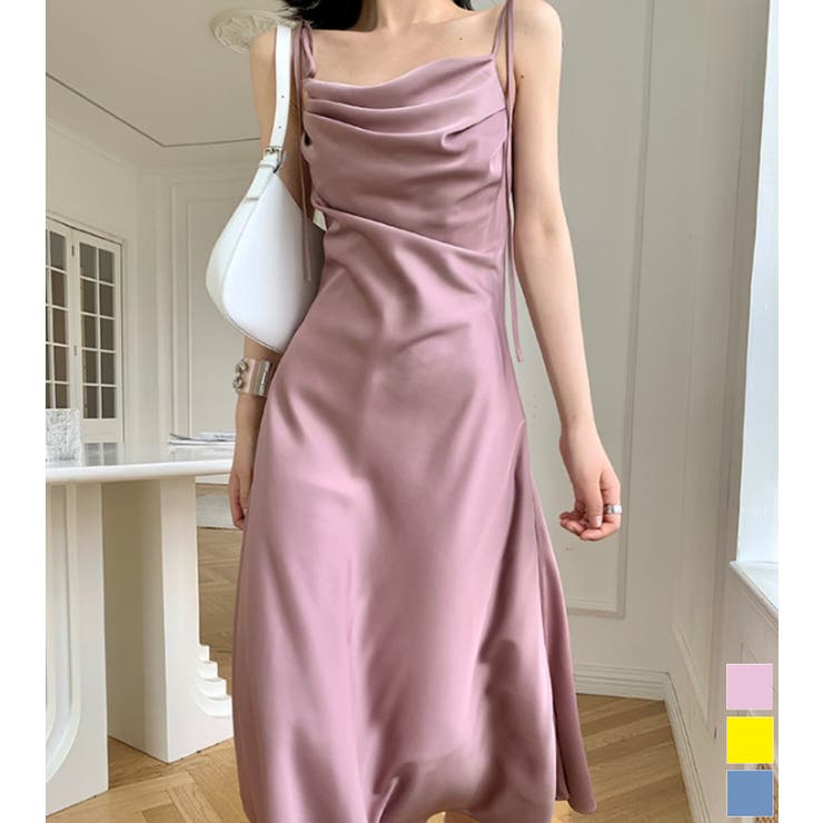 Jasmine Grandiflorum ドレープ肩紐キャミワンピース | aimoha  | 詳細画像15 