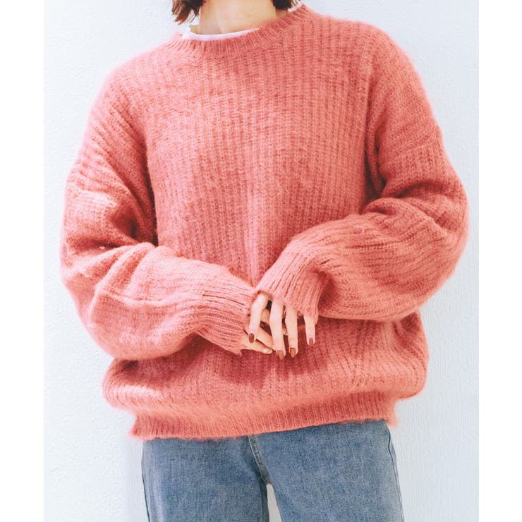 モヘアライクニットプルオーバー ユニセックス オーバーサイズ | aimoha  | 詳細画像30 