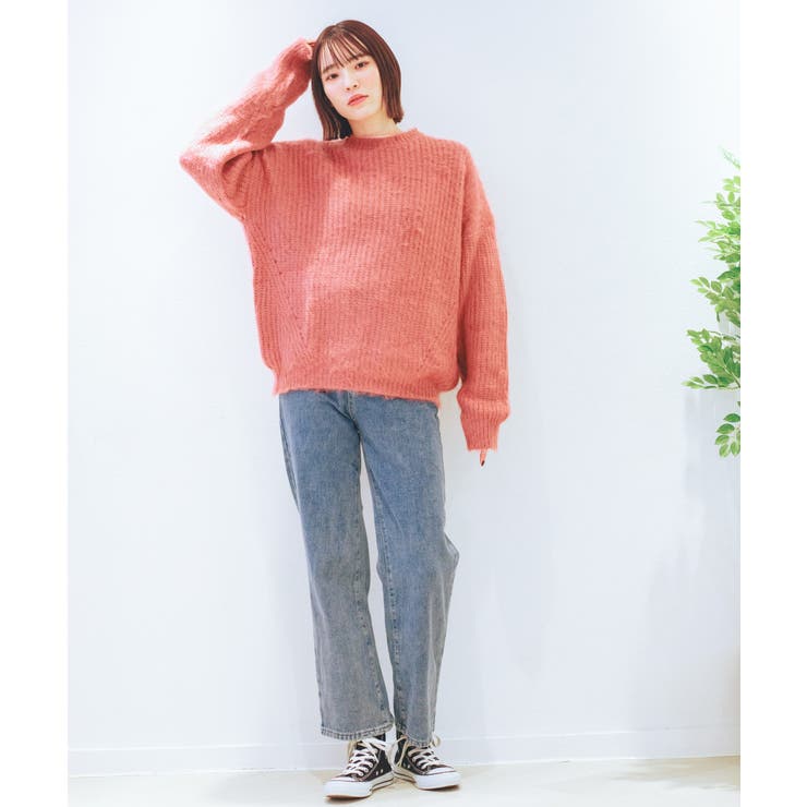 モヘアライクニットプルオーバー ユニセックス オーバーサイズ | aimoha  | 詳細画像34 