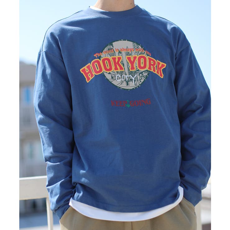 ロンTアメカジロゴプリントロングTEE ユニセックス 韓国ファッション