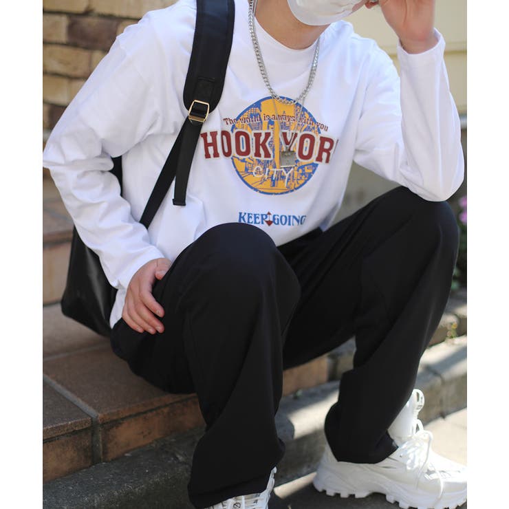 ロンT【HOOK】アメカジロゴプリントロングTEE ユニセックス 韓国ファッショ… | HOOK | 詳細画像59 