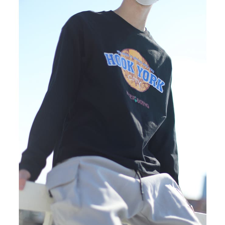 ロンTアメカジロゴプリントロングTEE ユニセックス  韓国ファッション[品番：XT000005454]｜HOOK（フック）のメンズファッション通販｜SHOPLIST（ショップリスト）