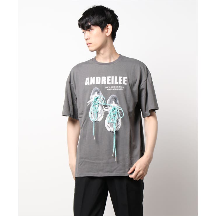 【新品/未使用】sudo ビッグプリントTシャツ「BVCK」グレー MASONPRINCE tシャツ ビッグシルエットヴィンテージ加工ロックT