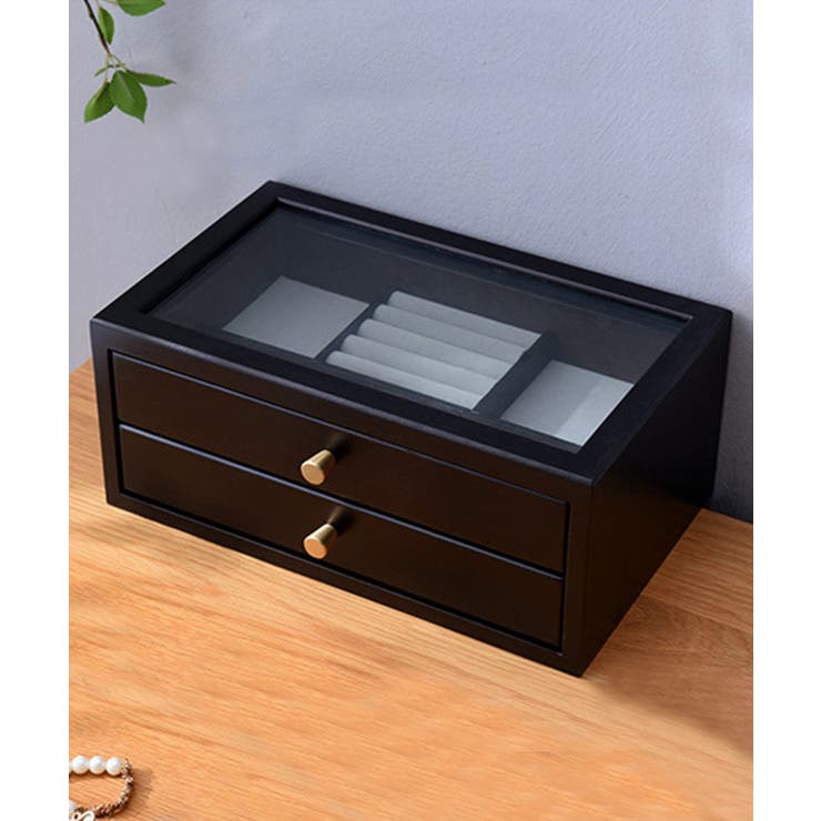 木製2段アクセサリー収納ボックス 収納 メイク収納 | aimoha  | 詳細画像3 