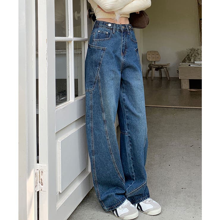 カーブライン ワイドデニムパンツ | aimoha  | 詳細画像7 