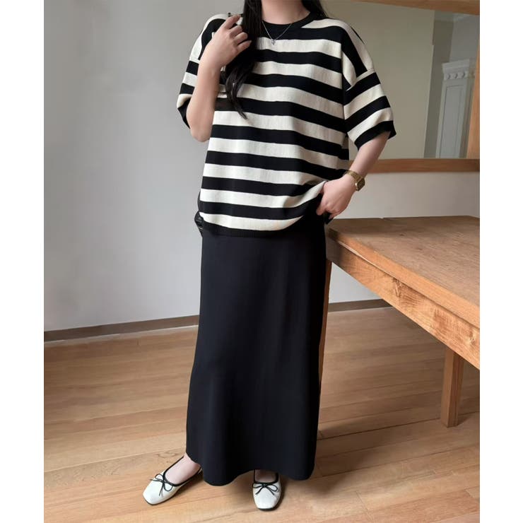 バーバリー　セーター　スカート　セットアップ　ストライプ　100 美品 バーバリー セーター スカート セットアップ ストライプ 100 美