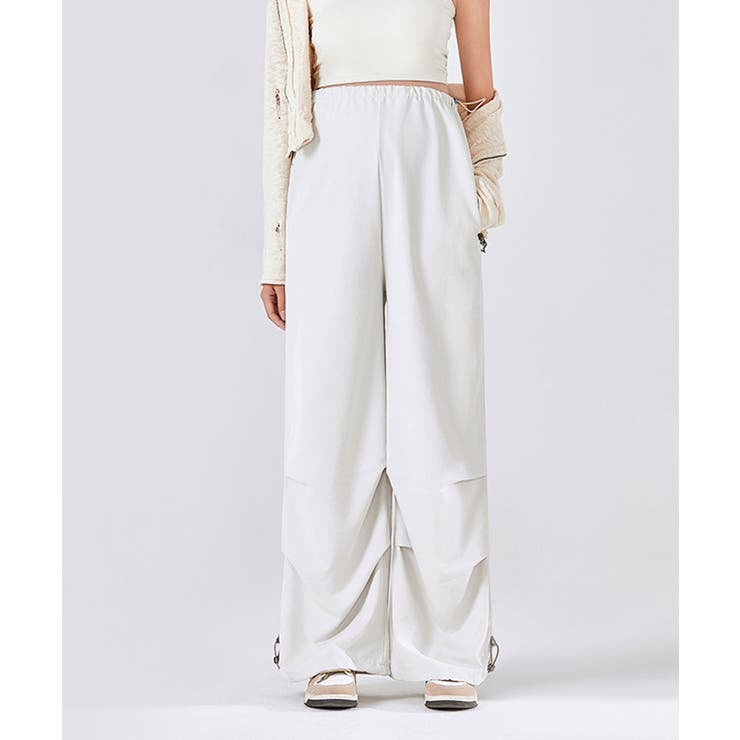 オフホワイト | ドローストリング付きマタニティカーゴパンツ | aimoha 