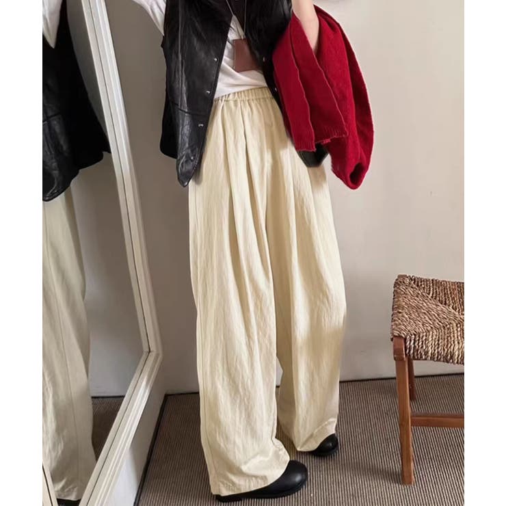 タックギャザー ワイドリラックスパンツ | aimoha  | 詳細画像9 