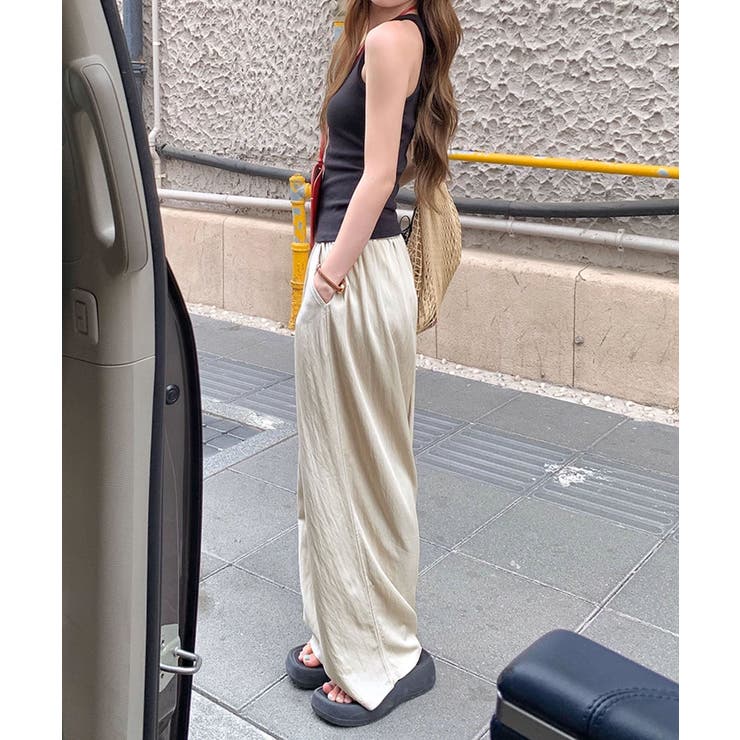 タックギャザー ワイドリラックスパンツ | aimoha  | 詳細画像7 