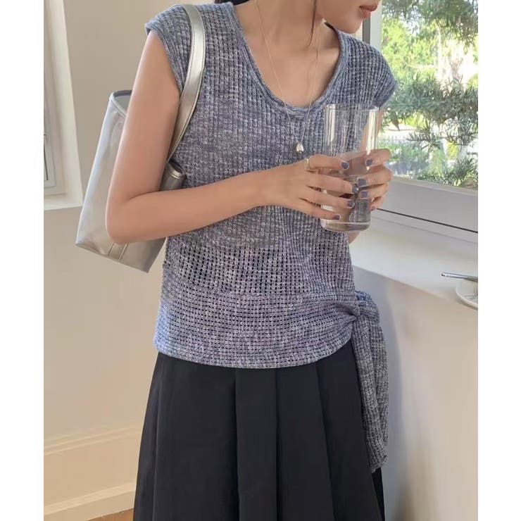 フレンチスリーブニットトップス | aimoha  | 詳細画像3 