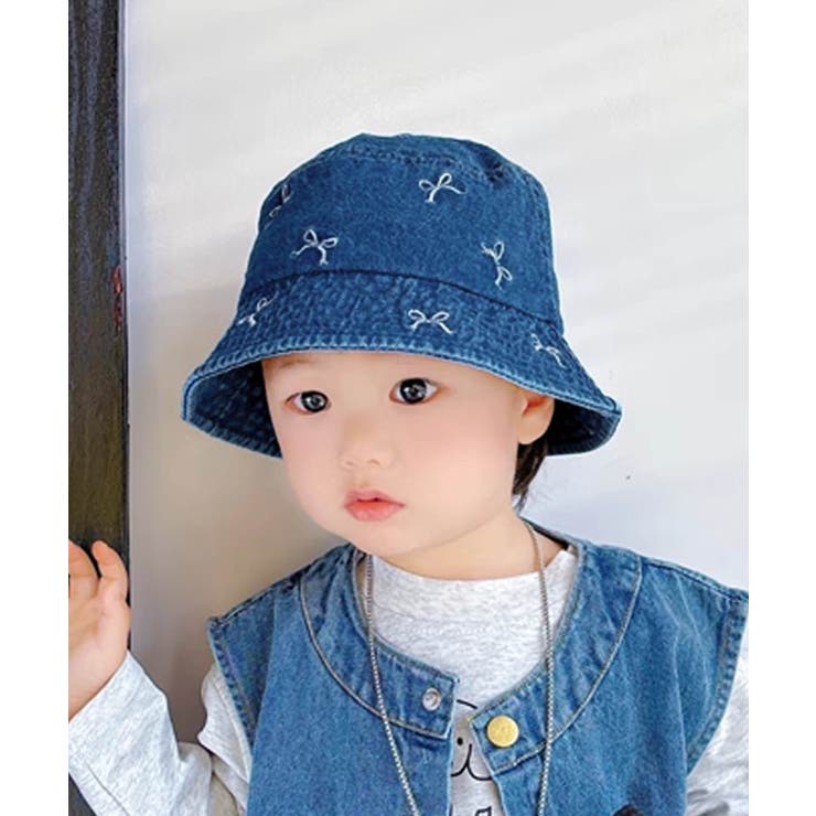 【aimoha-KIDS-】キッズ リボン刺繍ハット | aimoha kids | 詳細画像1 