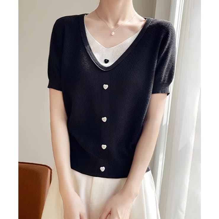 フリルネック半袖カーデ – WEGO ONLINE STORE