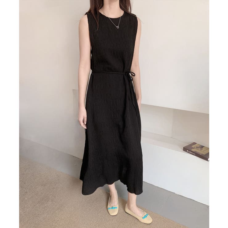 ブラック | ノースリーブロングワンピース | aimoha 