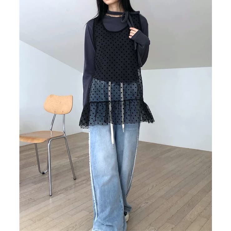 ドットチュールティアードタンクトップ | aimoha  | 詳細画像1 