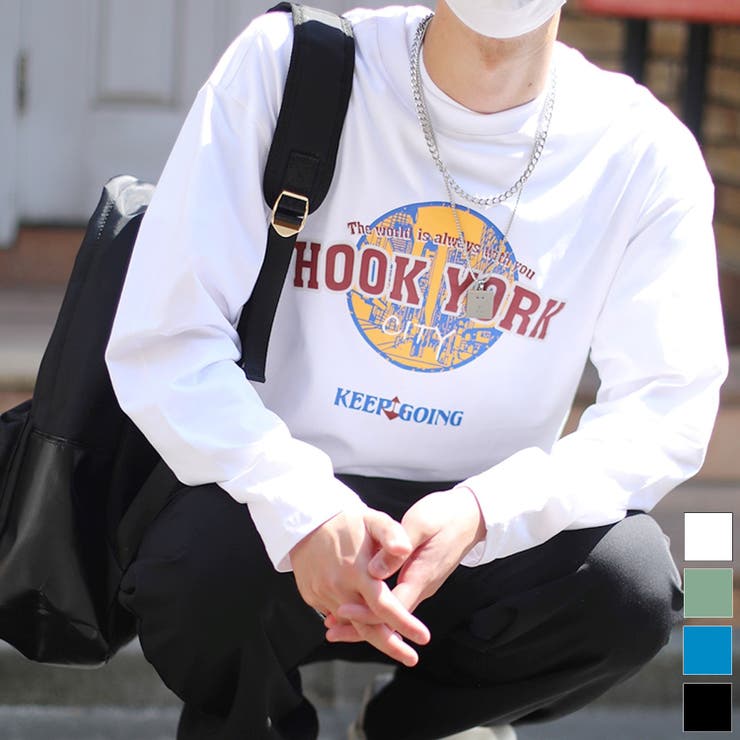 ロンT【HOOK】アメカジロゴプリントロングTEE ユニセックス 韓国ファッショ… | HOOK | 詳細画像50 