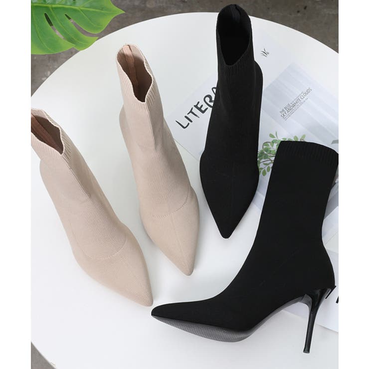 7㎝ヒール 華奢見え！ピンヒールソックスブーツ 韓国ファッション | aimoha  | 詳細画像7 