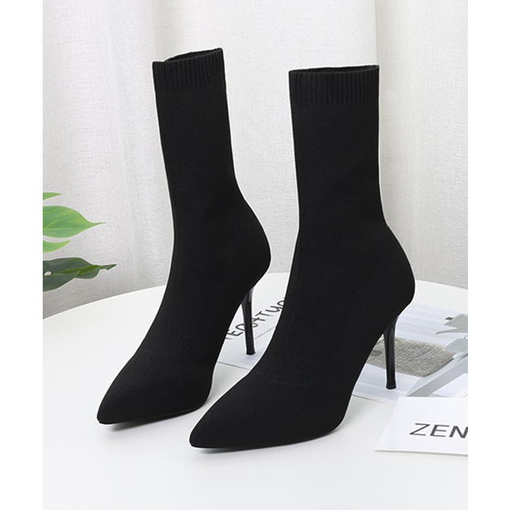 7㎝ヒール 華奢見え！ピンヒールソックスブーツ 韓国ファッション | aimoha  | 詳細画像17 