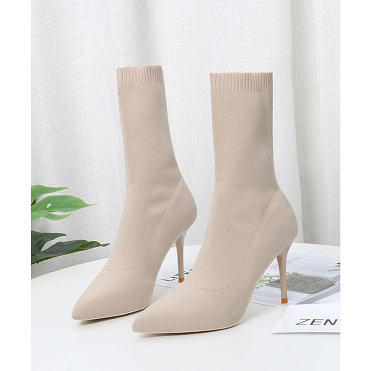 7㎝ヒール 華奢見え！ピンヒールソックスブーツ 韓国ファッション | aimoha  | 詳細画像21 