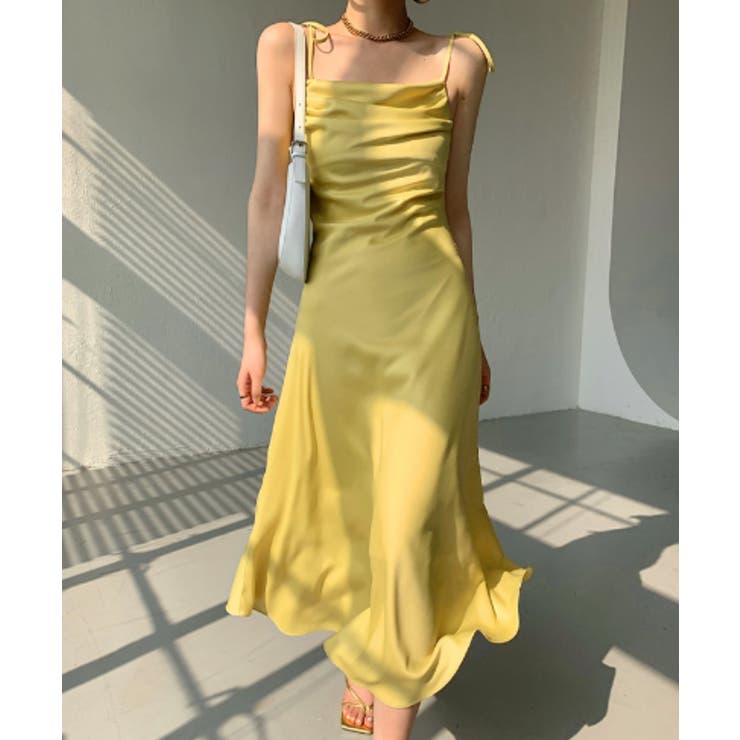 Jasmine Grandiflorum ドレープ肩紐キャミワンピース | aimoha  | 詳細画像3 