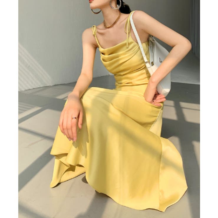 Jasmine Grandiflorum ドレープ肩紐キャミワンピース | aimoha  | 詳細画像4 