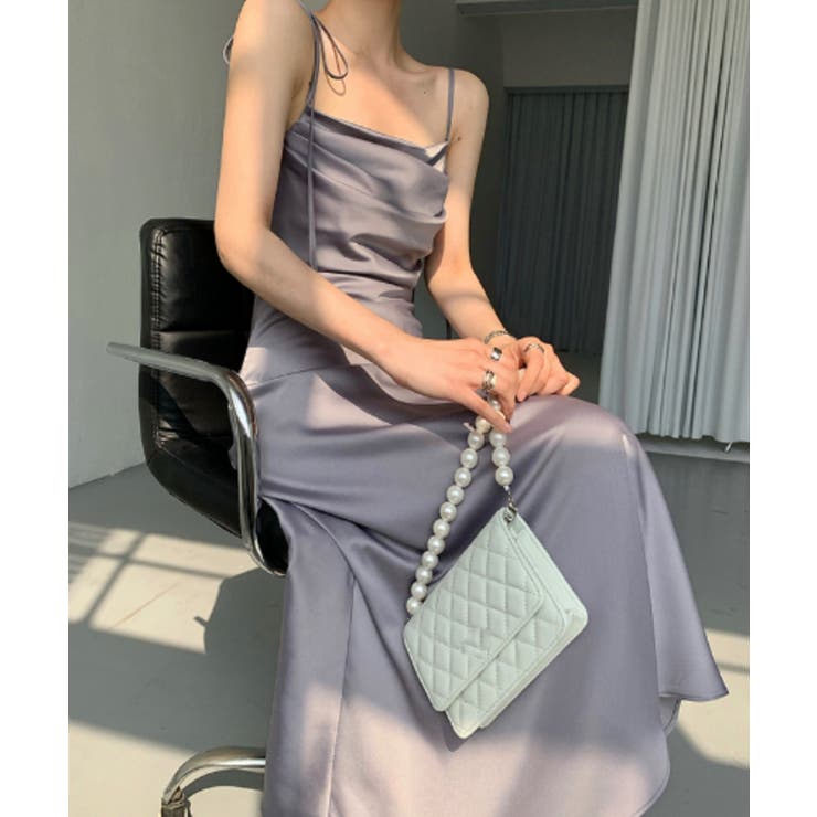 Jasmine Grandiflorum ドレープ肩紐キャミワンピース | aimoha  | 詳細画像6 