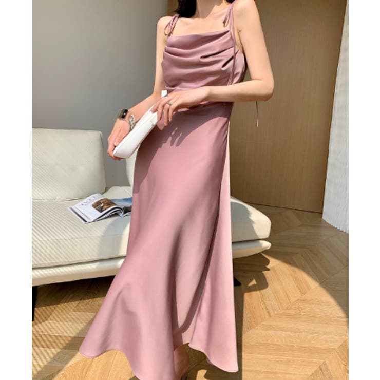 Jasmine Grandiflorum ドレープ肩紐キャミワンピース | aimoha  | 詳細画像7 