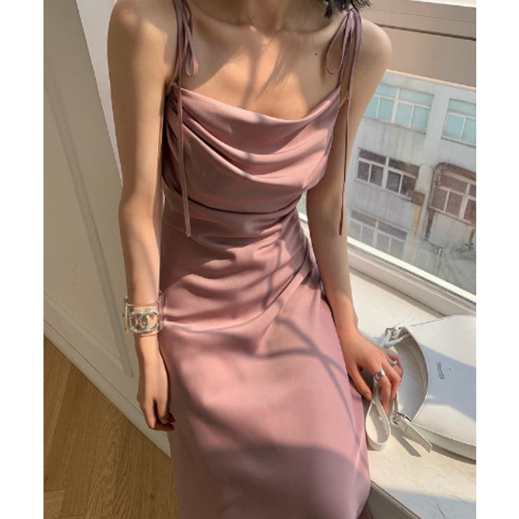 Jasmine Grandiflorum ドレープ肩紐キャミワンピース | aimoha  | 詳細画像9 