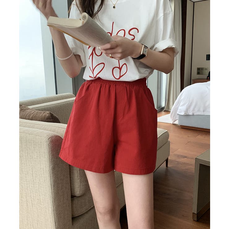 【南国風の涼しげなデザイン♪】HERMES ショートパンツ リネン風ショートパンツ[品番：PA000015839]｜coca（コカ）の