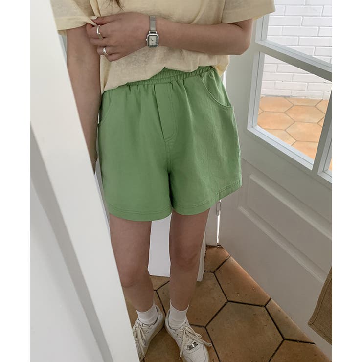 ハーフ・ショートパンツ WOOALONG Signature summer relax half pants BEIGE SF2WHP443B WOOALNOG Signature relax half pants / ウアロン シグネチャー