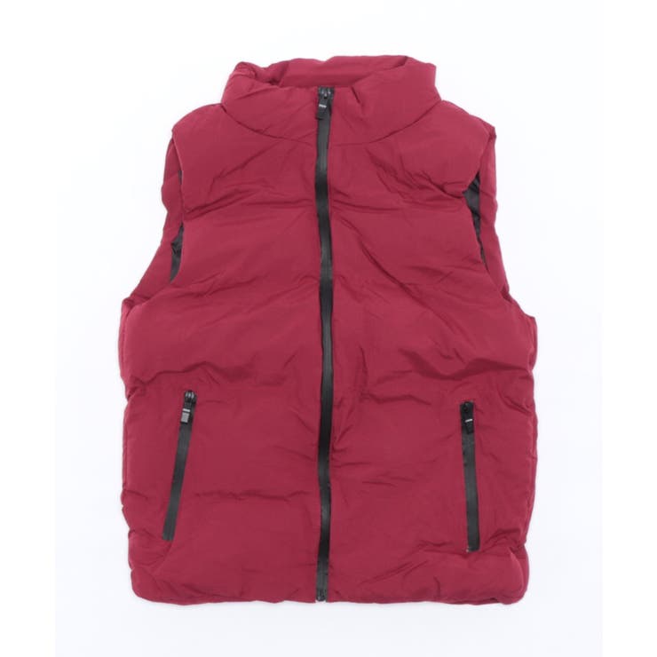 レッド | カジュアルダウンベスト 防寒対策 暖かいスタンドカラー | aimoha men