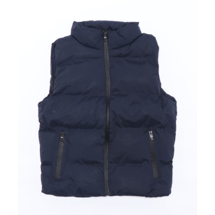 ブルー | カジュアルダウンベスト 防寒対策 暖かいスタンドカラー | aimoha men