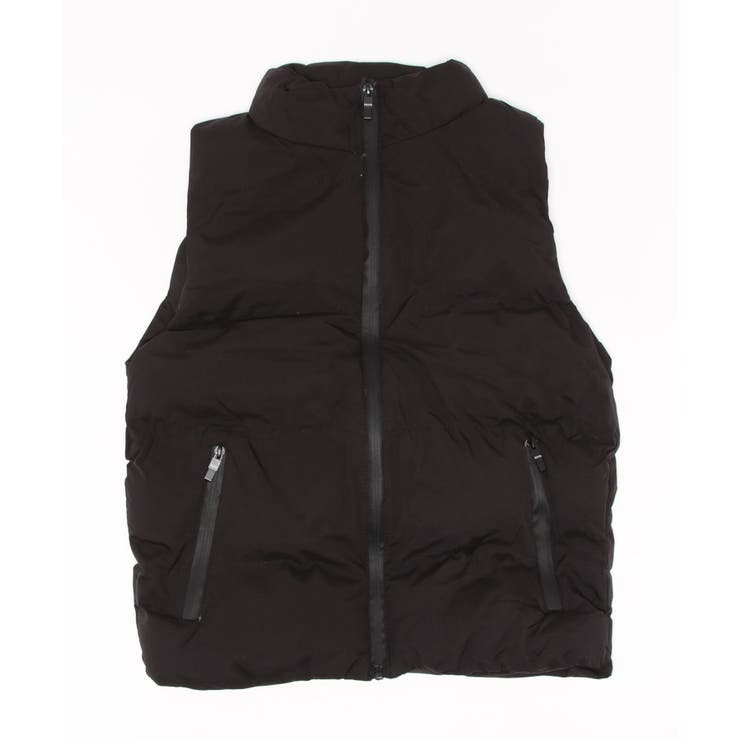 ブラック | カジュアルダウンベスト 防寒対策 暖かいスタンドカラー | aimoha men