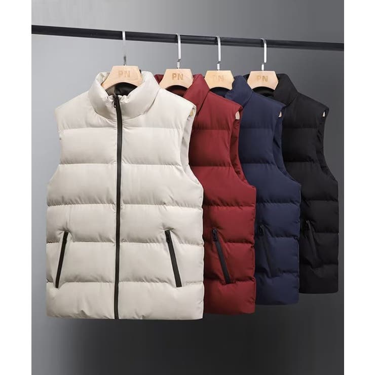 カジュアルダウンベスト 防寒対策 暖かいスタンドカラー | aimoha men | 詳細画像3 