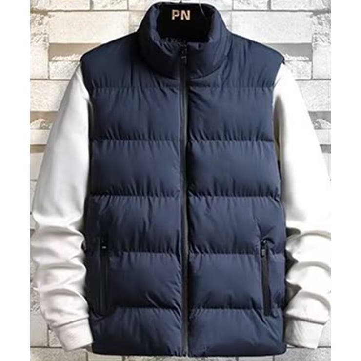 カジュアルダウンベスト 防寒対策 暖かいスタンドカラー | aimoha men | 詳細画像6 