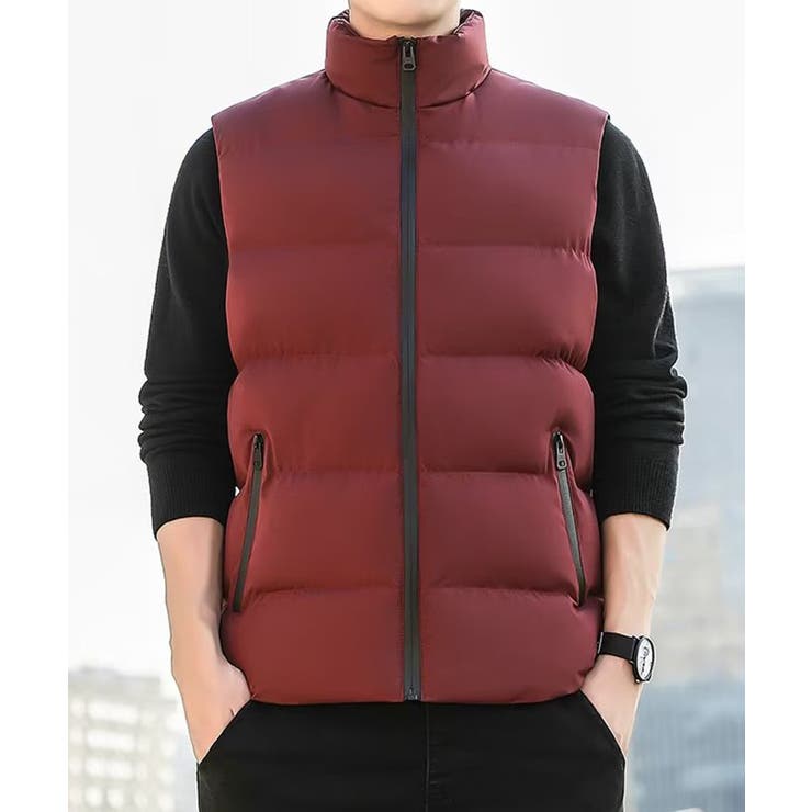 カジュアルダウンベスト 防寒対策 暖かいスタンドカラー | aimoha men | 詳細画像11 