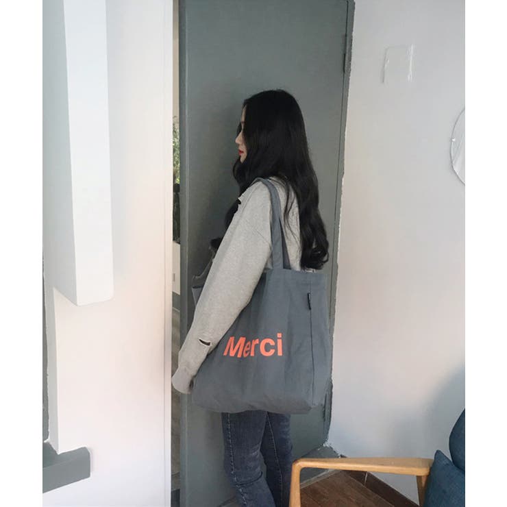 内ポケット付き韓国風ロゴトート トートバッグ  | aimoha  | 詳細画像3 