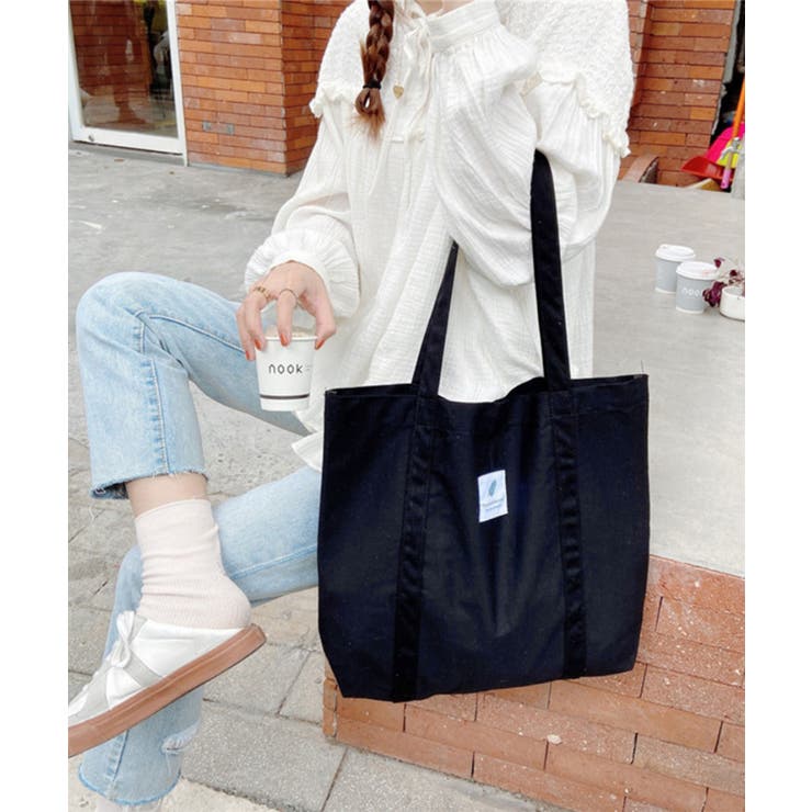 ブラック | トートバッグ キャンバス レディース | aimoha 