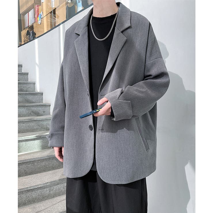 薄手テーラードジャケット 韓国ファッション メンズ
