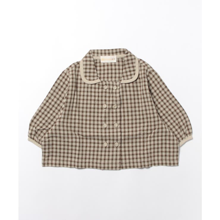 韓国子供服 ギンガムチェックブラウスシャツ キッズ[品番