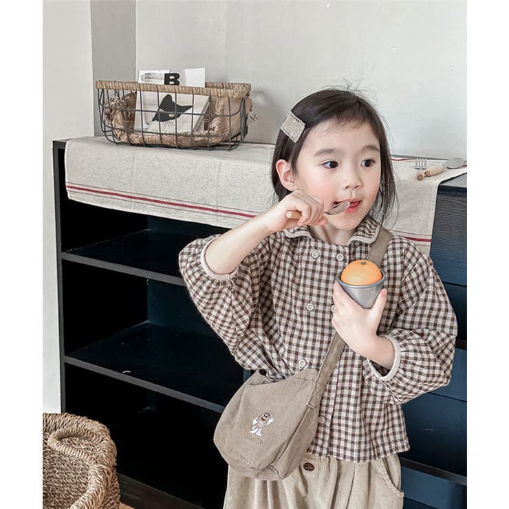 韓国子供服 ギンガムチェックブラウスシャツ キッズ | aimoha kids | 詳細画像5 