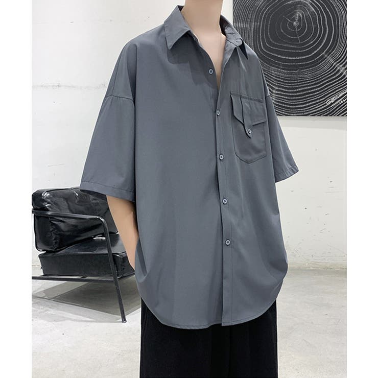 新品未使用品　オーバーサイズシャツ　size00 綾トロミ オーバーサイズドレープリラクシングL/Sシャツ MONO