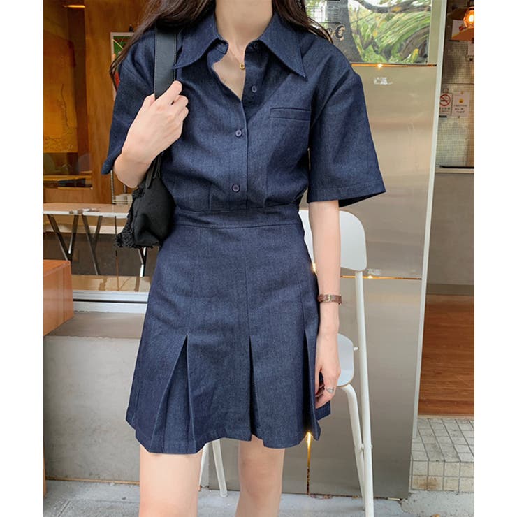 新作 デニムミニワンピース 韓国ファッション | aimoha  | 詳細画像2 