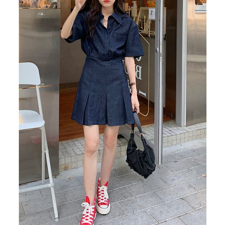 新作 デニムミニワンピース 韓国ファッション | aimoha  | 詳細画像3 