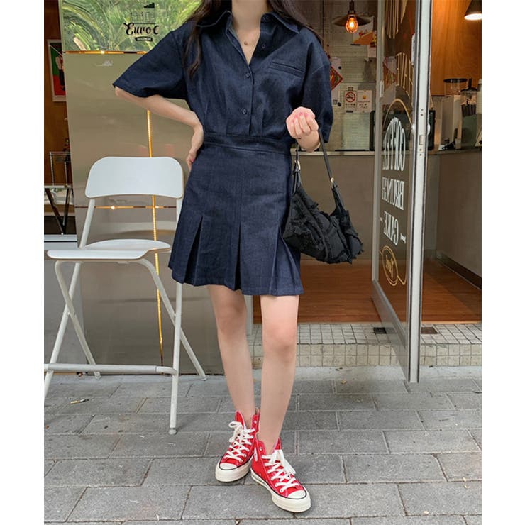 新作 デニムミニワンピース 韓国ファッション | aimoha  | 詳細画像4 