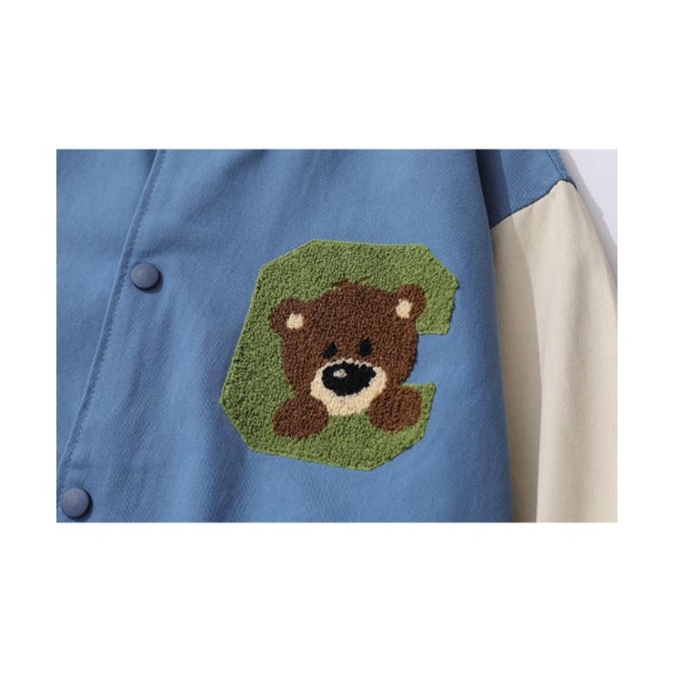 HOOK新作 クマアメカジ袖配色切り替えドッキングブルゾン お揃い | HOOK | 詳細画像12 