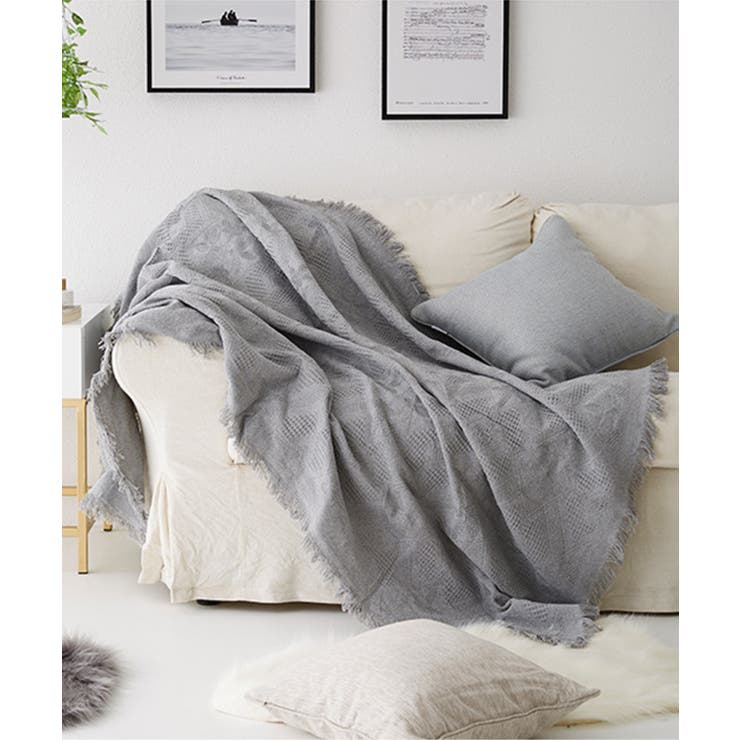 シンプルタオル生地ソファーカバー ブランケット ラグ[品番